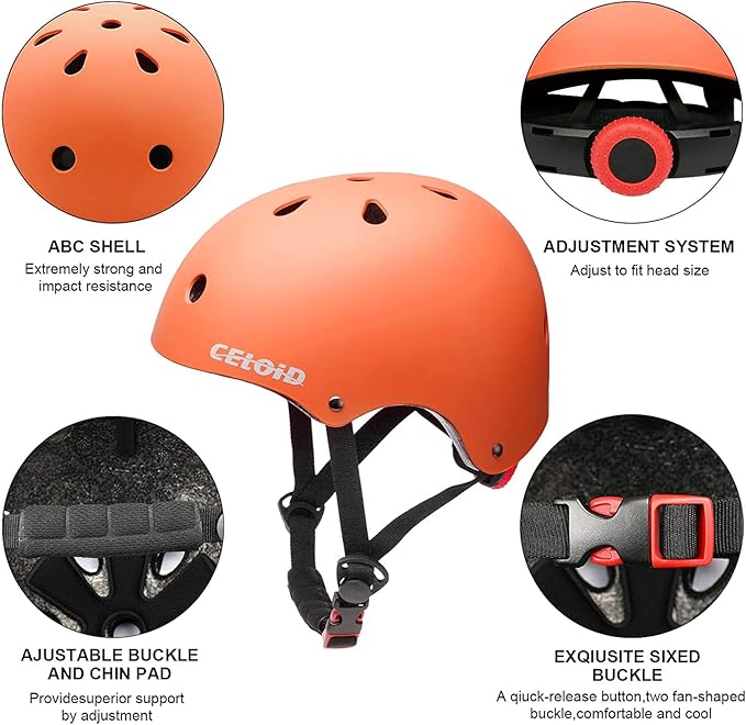 Kids Bike Helmet,Toddler Skateboard Helmets for Ages 2-3-5-8-14 Years Boys Girls,Adjustable Multi-Sport Bicycle Skateboarding Football Roller Skating Scooter Rollerblade Balance Bike Helmet