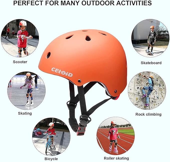 Kids Bike Helmet,Toddler Skateboard Helmets for Ages 2-3-5-8-14 Years Boys Girls,Adjustable Multi-Sport Bicycle Skateboarding Football Roller Skating Scooter Rollerblade Balance Bike Helmet