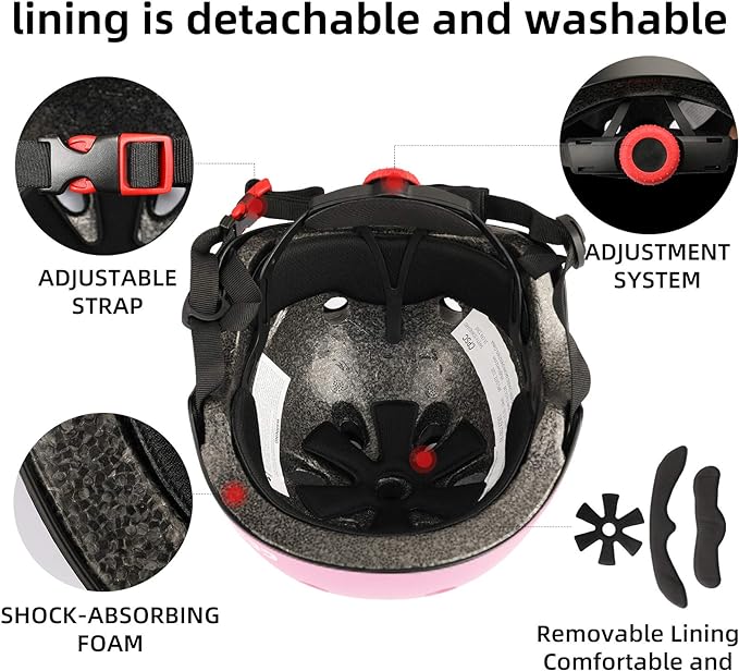 Kids Bike Helmet,Toddler Skateboard Helmets for Ages 2-3-5-8-14 Years Boys Girls,Adjustable Multi-Sport Bicycle Skateboarding Football Roller Skating Scooter Rollerblade Balance Bike Helmet
