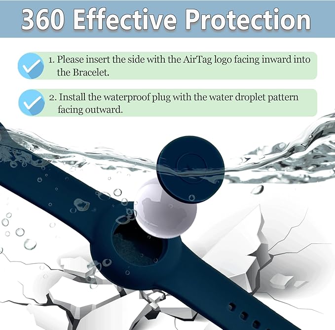 Waterproof Bracelet for AirTag Kids, Personalized Initial Letter Hidden Holder Compatible with Air Tag, Silicone Case for Airtag Adjustable Anti-Lost GPS Tracker for Toddler Child Elder, N